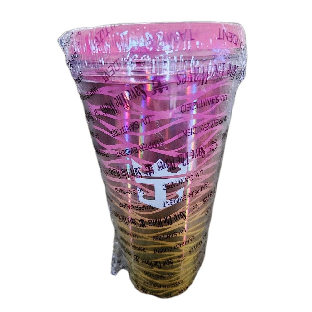 SEALED***Royal Caribbean Cruise Soda Package Beverage Cup Tumbler Save The Waves